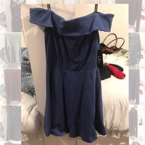 NWT Lulus off the shoulder blue dress